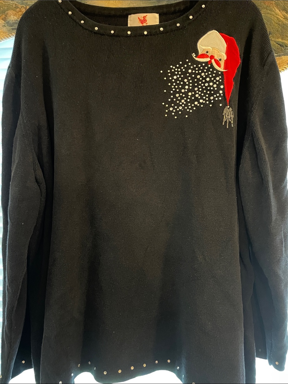 Quacker Factory Long Sleeve Holiday Santa  Tunic